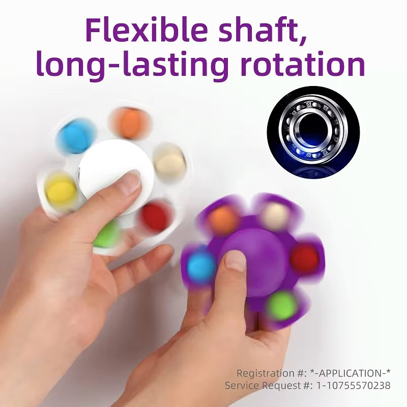 Meade Fidget Spinner Anti-Druck Push-Pop Blasen Spielzeug mit Sound und Tier-Motiven in Multicolour für Kinder - Bild 2