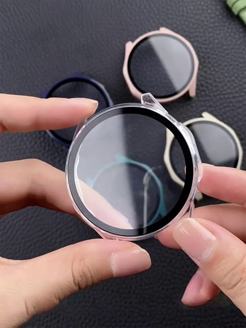 2er Set Displayschutzhülle für Samsung Galaxy Watch 7 6 5 4 mit mattem Hart-PC-Gehäuse und gehärtetem Glas - Bild 1