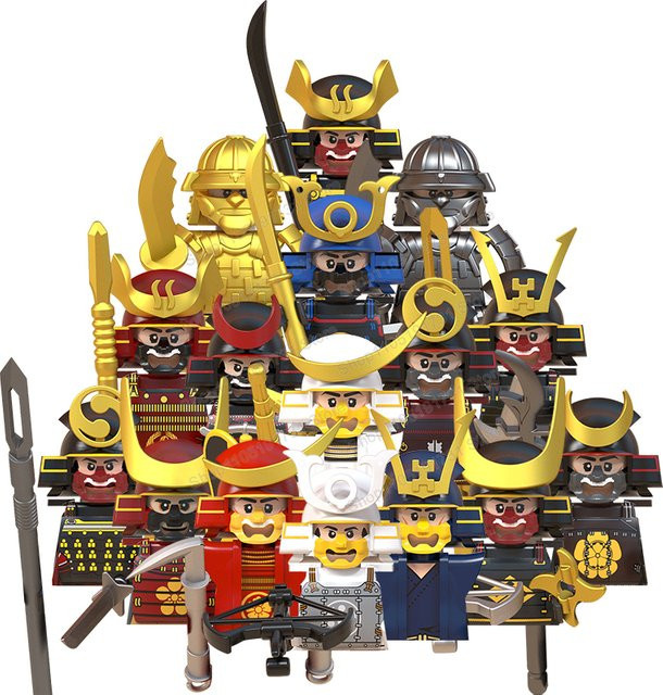 DR.TONG Mittelalterliche Samurai Rüstung Soldaten, Bausteine, Bunt / Mehrfarbig - Bild 1