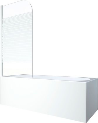 Marwell Duschabtrennung Badewannenfaltwand aus Glas, 1-teilig, Weiß, B: 75 cm, H: 140 cm - Bild 1