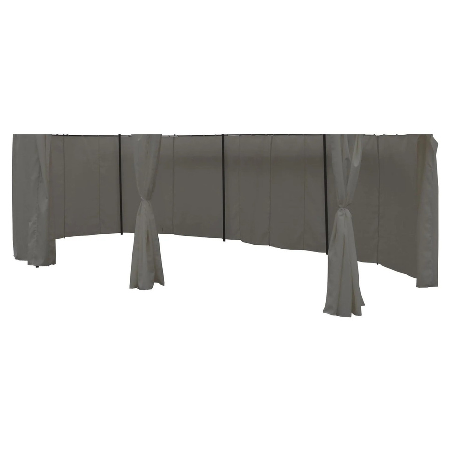Lex 8er Set Seitenteile für Ovalen Pavillon 5,3x3,5m in Steingrau, Wasserabweisende Sichtschutz Seitenwände aus Polyester - Bild 2