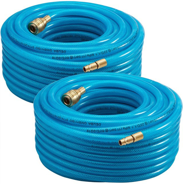 Deuba Druckluftschlauch 2er-Set in Blau mit Schnellkupplung und Stecker - Bild 1