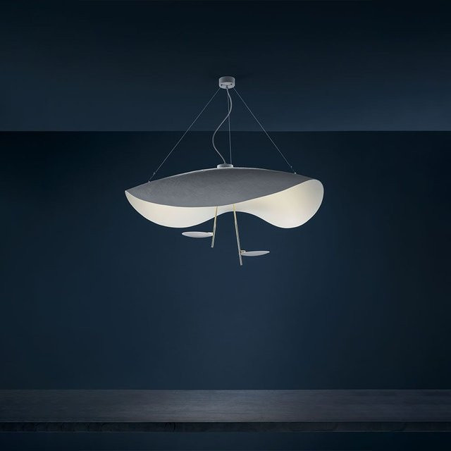Catellani & Smith Lederam Manta S2 LED-Pendelleuchte in Weiß und Gold mit warmweißem Licht (2700K) - Bild 1
