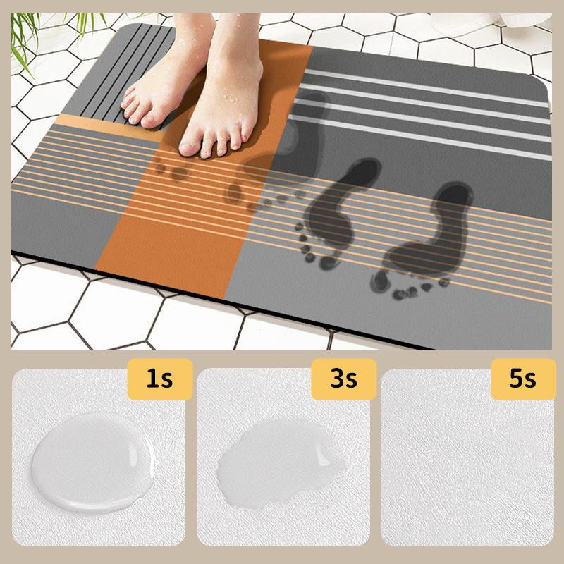 Rutschfeste und saugfähige Badezimmer-Bodenmatte von Yiran Furniture mit Blumenmuster, B/B: 40 x 60 cm, Mehrfarbig - Bild 2