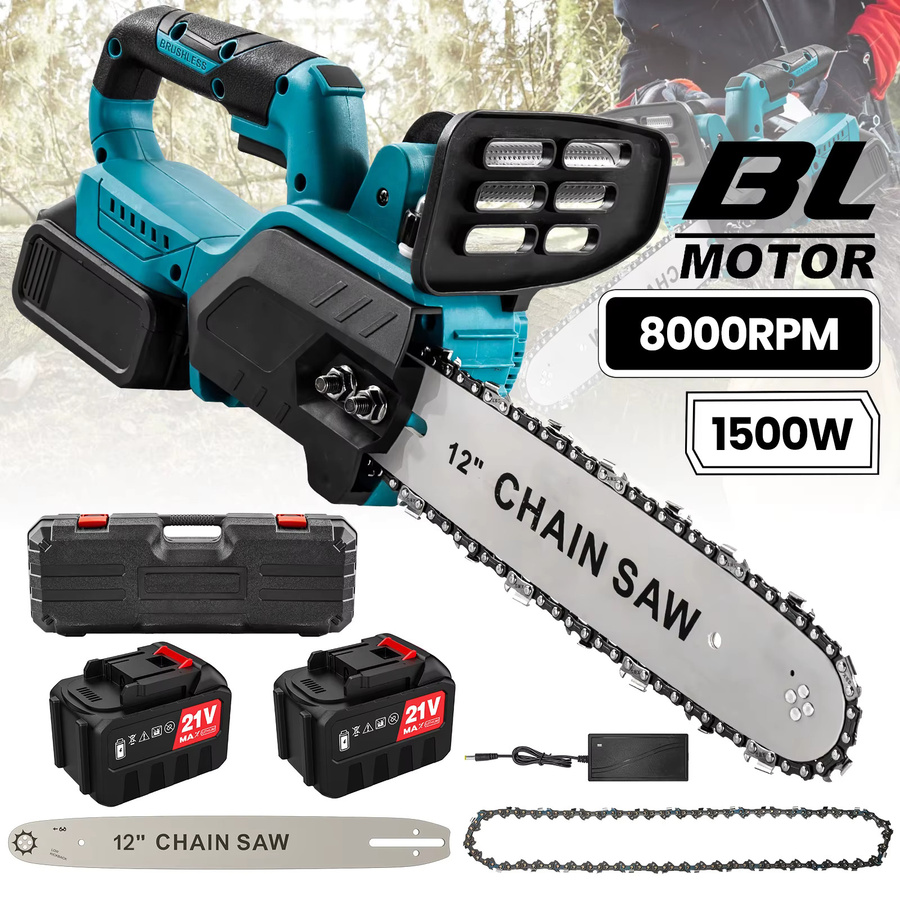Makita 12 Zoll Kabellose Bürstenlose Kettensäge für 21V Akku, 1500W Elektrische Kettensäge mit 10m/s Kettengeschwindigkeit, Tragbares Holzschneidewerkzeug - Bild 7