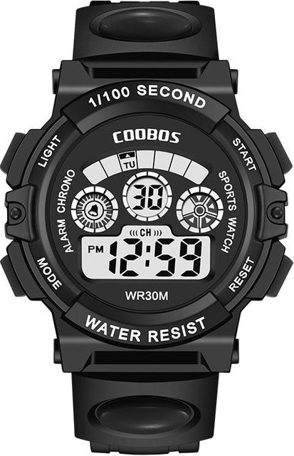 COOBOS Digitaluhr Kinder, Schwarz, Kunststoff, 43 mm - Bild 1