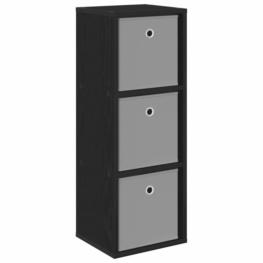 vidaXL Sideboard in Schwarz und Eichen-Optik, modern und matt, B/T/H: 30,5 x 27 x 84,5 cm - Bild 2