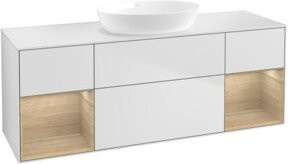 V&B Waschtischunterschrank Finion mit Wandbeleuchtung, Farbe Weiß lackiert, Breite: 160 cm, Tiefe: 50,1 cm, Höhe: 50,1 cm - Bild 1