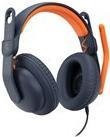 Logitech Zone Learn Over-Ear Kabelgebundenes Headset mit Mikrofon und 3,5 mm Klinkenanschluss in Blau, Orange und Multicolour - Bild 1
