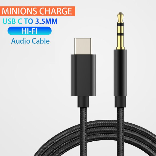 Samsung USB Typ C auf 3,5 mm Aux-Audiokabel Adapter in Schwarz für Headsets, Lautsprecher und Kopfhörer - Bild 1