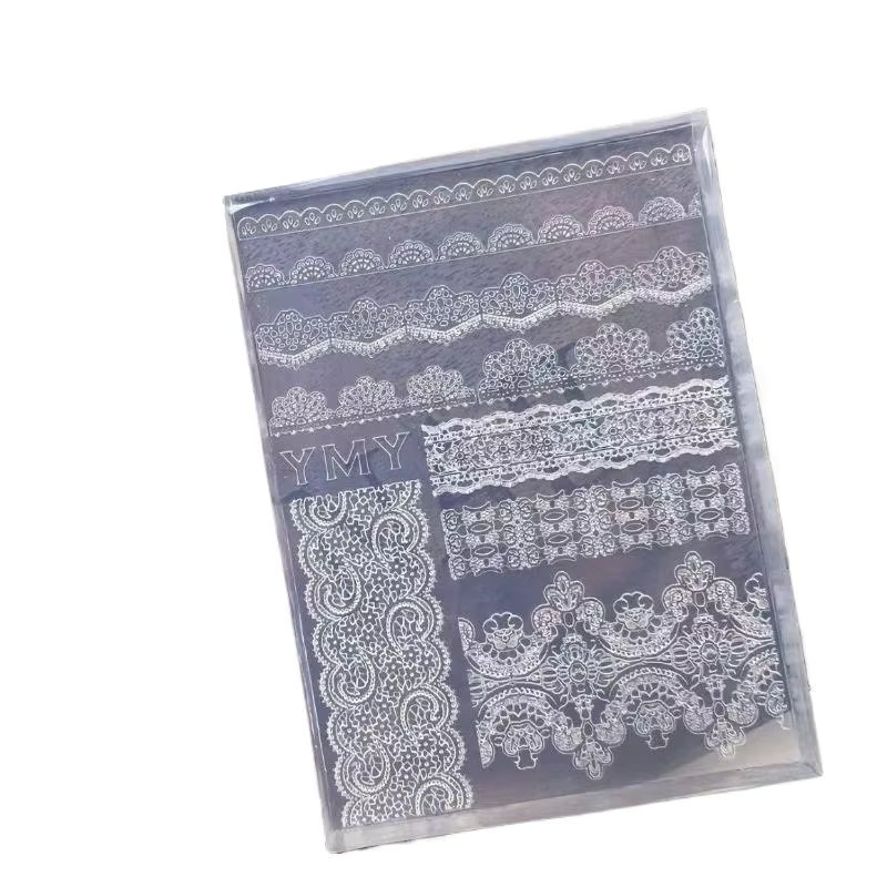 KuZHEN Silikon Relief Spitzenband Vorlagen für Nageldesign, Transparent - Bild 5