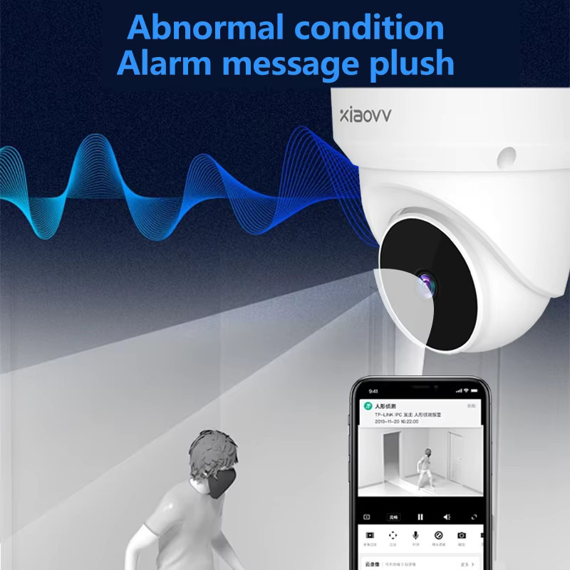 XIAOVV 4MP WiFi Dome Überwachungskamera in Weiß mit PTZ-Rotation, Zwei-Wege-Audio und Bewegungsalarm für Indoor und Outdoor - Bild 4
