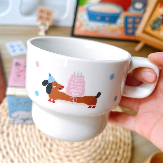 Niedliche Cartoon Keramiktasse von Yiran bag in Weiß, 280 ml - Bild 1