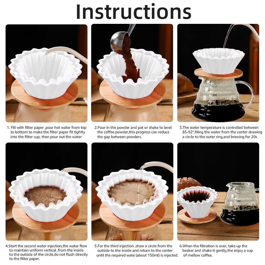 MYVIT Keramik Kaffeefilter-Becherhalter in Weiß, runder Kegel-Tropfer für Handbrau-Kaffee und Maschinen, 1–2 Tassen - Bild 4