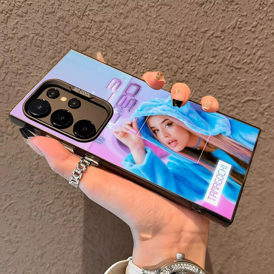 Sänger L-Lola Indigo Handyhülle aus Silikon für Samsung Galaxy S25 Edge S24 S23 S22 S21 S20 Ultra in Blau und Silber - Bild 3