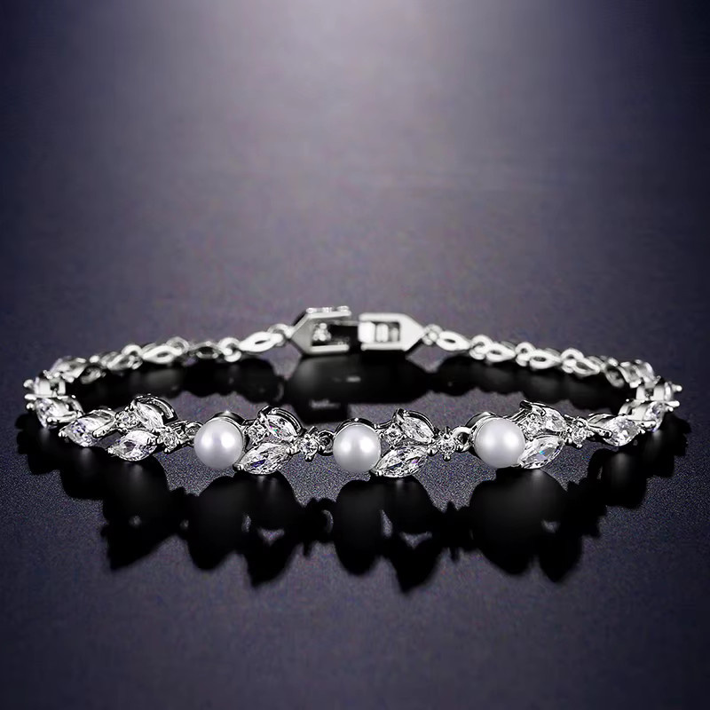 ZAKOL Armband, Zirkonia, Perle, Silber, Damen - Bild 1