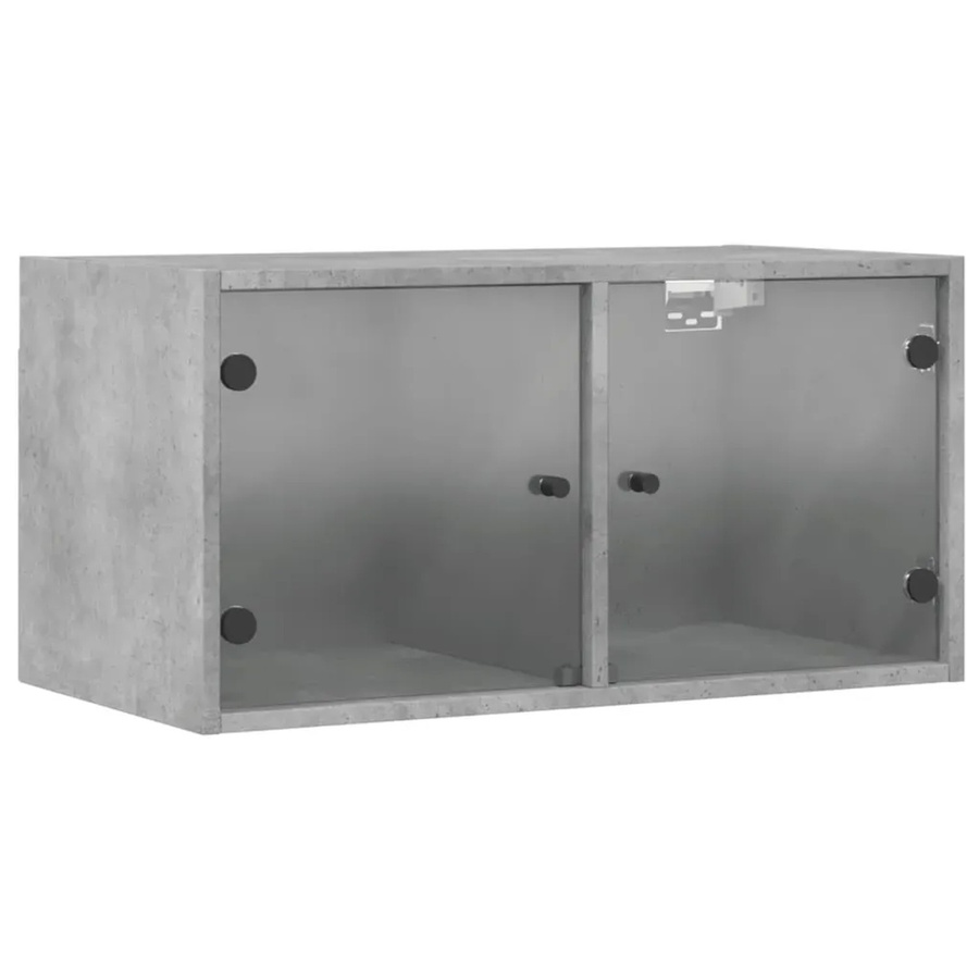 vidaXL Wandschrank mit Glastüren in Betongrau, B/T/H: 68,5 x 37 x 35 cm - Bild 2
