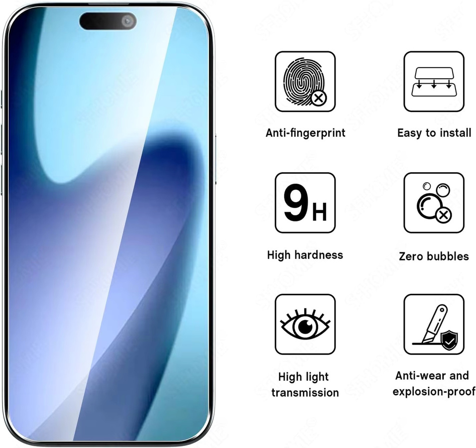 2er-Pack YANRICHES HD Gehärtetes Glas Displayschutzfolie für iPhone 11 bis 17 Pro Max und Plus Modelle, Transparent, Anti-Scratch - Bild 2