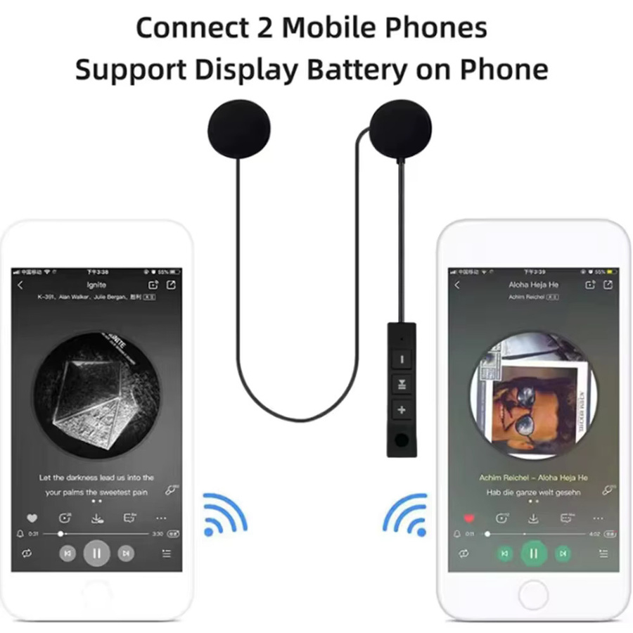 kebidumei BT11 Motorradhelm-Headset Bluetooth 5.0 Kabelloser Fahrkopfhörer in Schwarz mit wasserdichtem Freisprechlautsprecher - Bild 3
