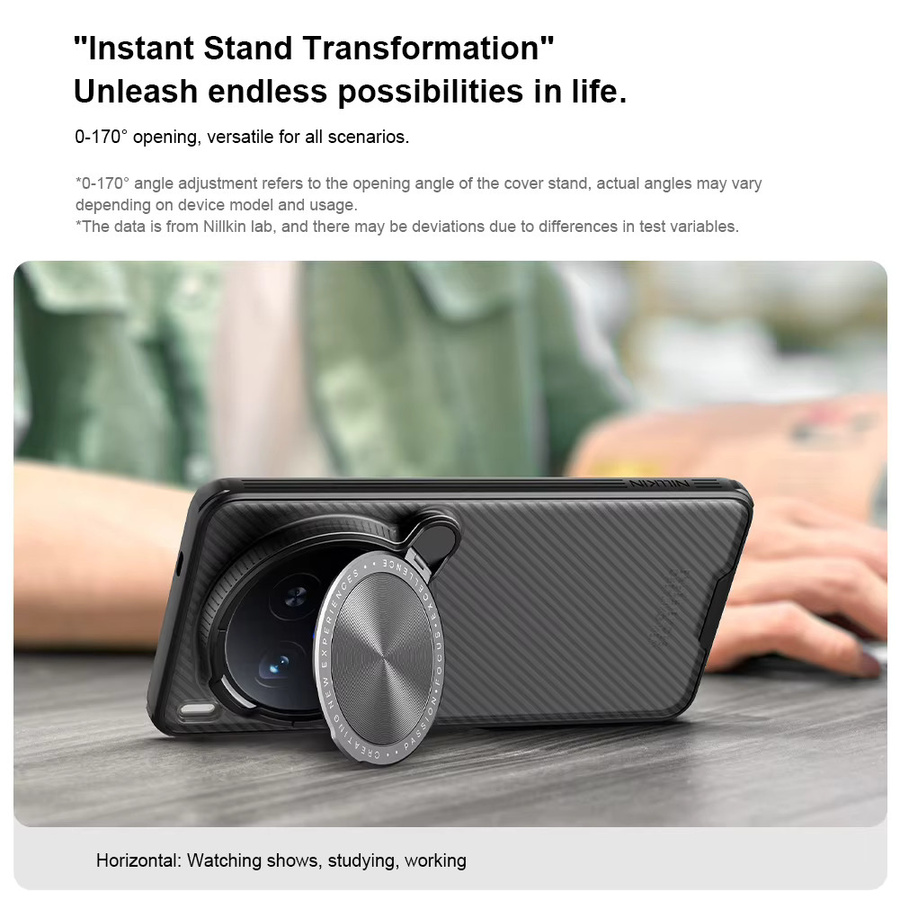 Nillkin CamShield Schutzhülle für Vivo X200 Ultra 5G mit Standfunktion und Kameraschutz in Schwarz und Transparent - Bild 5