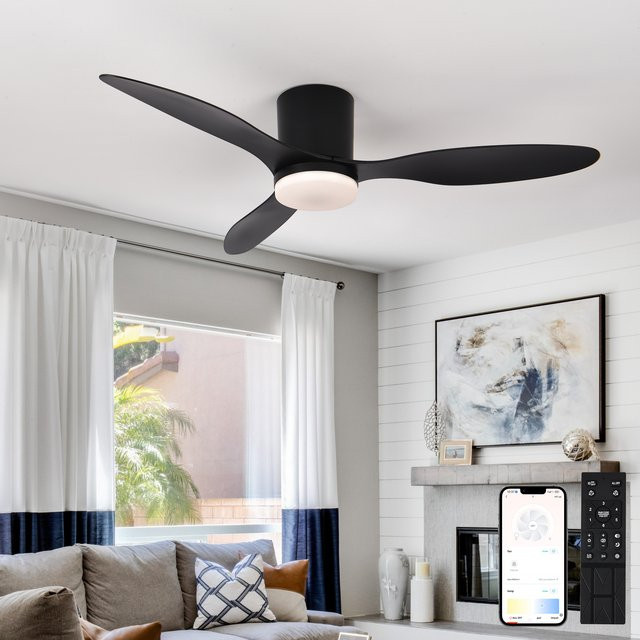Moderner LINCCW LED-Deckenventilator in Weiß mit Gleichstrommotor, Fernbedienung und Timer für Schlafzimmer und Esszimmer - Bild 1