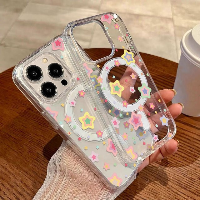 INS Star Magnetische Handyhülle für iPhone in Transparent, Stoßfeste Silikon Schutzhülle - Bild 1