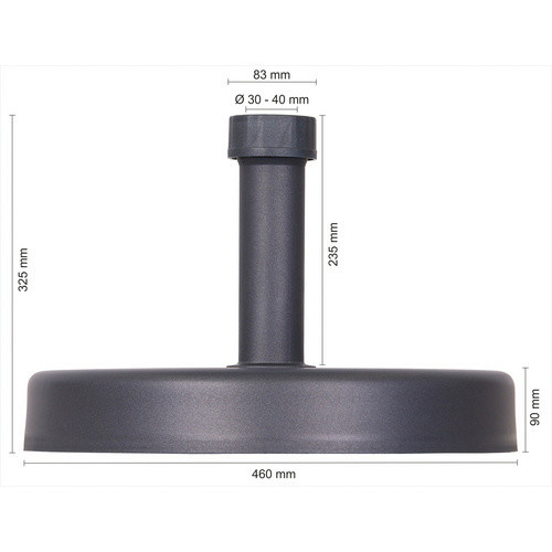 Schneider Schirme Betonschirmständer aus Beton in Grau für Rohrdurchmesser 30 - 40 mm - Bild 3