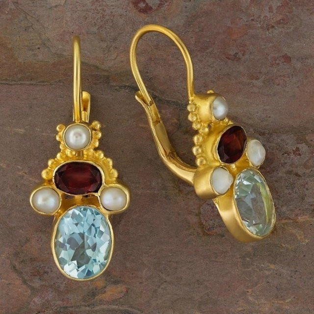 YoYo Ohrringe Vintage, Gold, Zirkonia, Damen - Bild 1