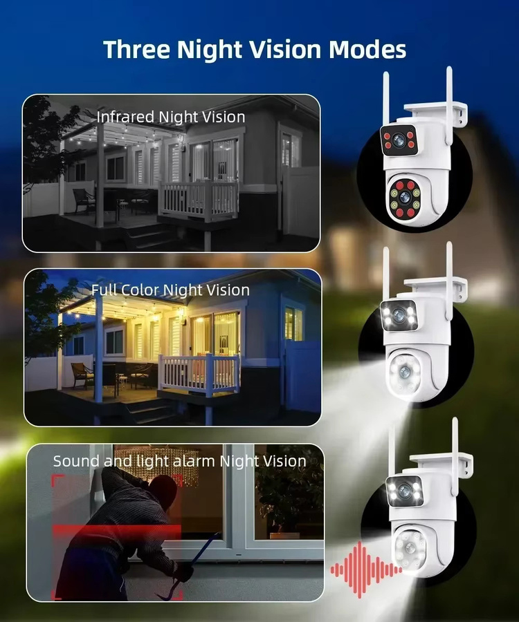 ANSVICAM Tuya WLAN IP-Kamera mit 8K Dual-Objektiv, PTZ Outdoor Kamera mit 4K Dual-Bildschirm, Auto-Tracking und Nachtmodus in Weiß, kompatibel mit Alexa und Google Home - Bild 5