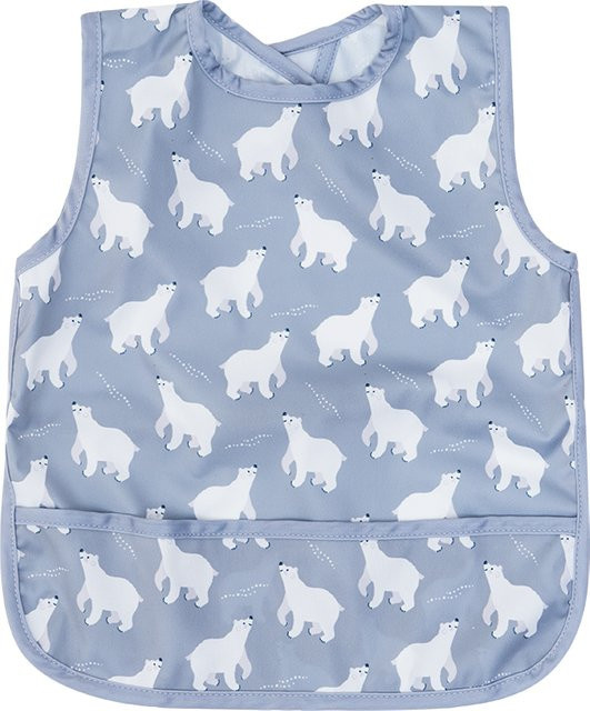 HappyFlute Wiederverwendbares Baby-Lätzchen mit Eisbär-Aufdruck in Blau, wasserdicht und mit Klettverschluss, Einheitsgröße - Bild 1