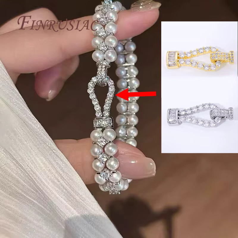 FINRUSIAC Schmuckverschlüsse, 18K vergoldet, Messing, Zirkon, Armbänder - Bild 2