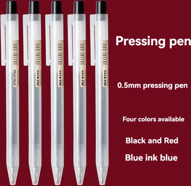 MUJI Gelstift Nachfüllung mit 0,5 mm Press-Spitze in Blau, Schwarz, Rot und Dunkelblau für Schule und Büro - Bild 1