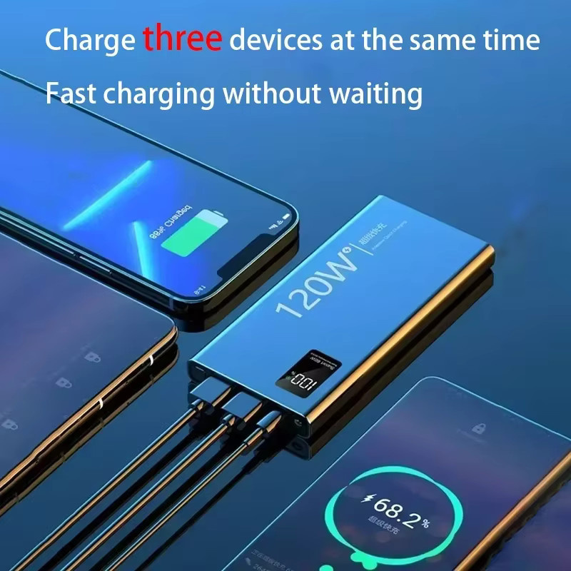 Lenovo Powerbank mit 50000 mAh Kapazität und 120 W Schnellladefunktion in Weiß mit LED-Anzeige - Bild 4