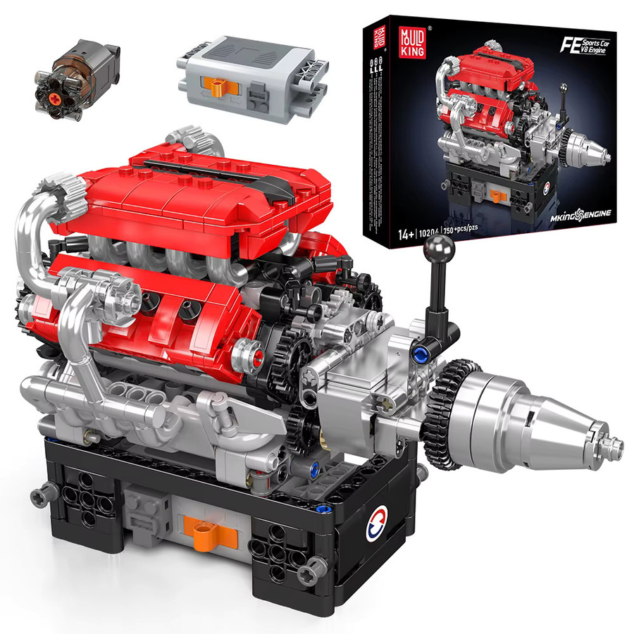 Mould King FE Sportwagen V8-Motor, Baustein-Set, motorisiert - Bild 4