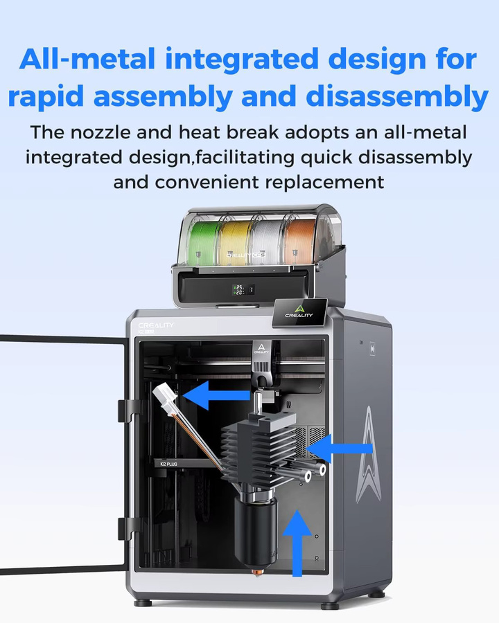 Creality K2 Plus Keramik-Hotend-Kit mit Vollmetall-Schnellwechsel-Düse und 300 °C Heizblock Upgrade-Teile - Bild 4