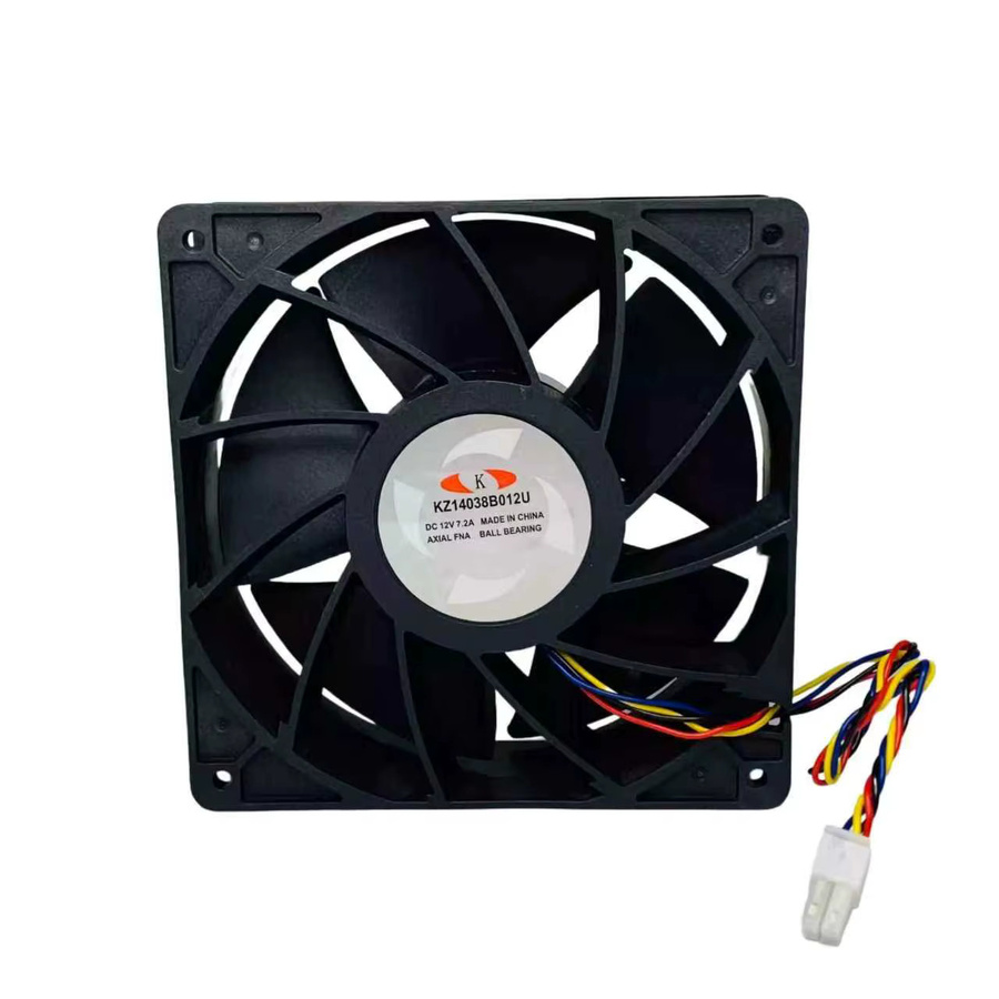 Shenma Industrieller Hochgeschwindigkeits-Doppelkugellager Kühlventilator KZ14038B012U in Schwarz, DC 12V 7,2A, 7500RPM, 210CFM, B/T/H: 14,0 x 14,0 x 3,8 cm - Bild 2