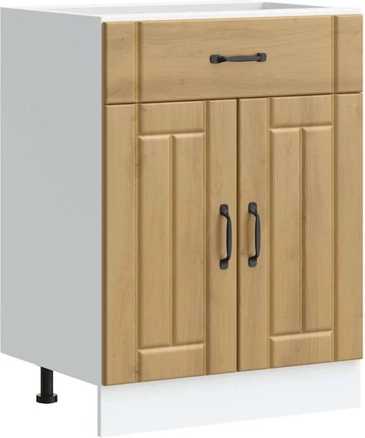 vidaXL Küchen-Unterschrank Lucca in Artisan-Eiche mit Schubladen und Türen, Farbe: Braun, B/T/H: 60,0 x 46,0 x 81,5 cm - Bild 1