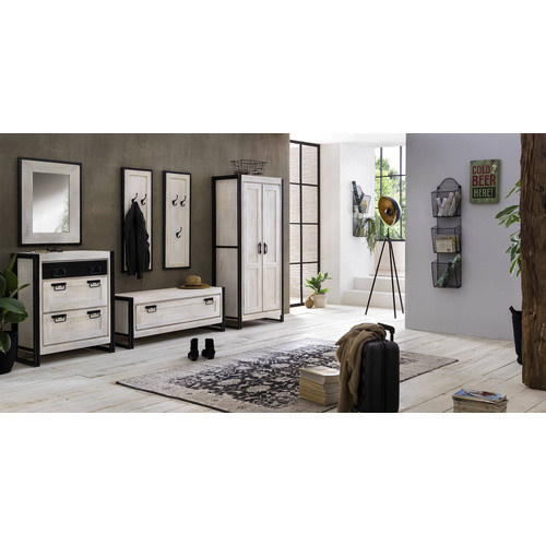 SIT Schrank WHITE PANAMA aus Mangoholz und Metall, 2-türig, Weiss, B/T/H: 80 x 45 x 180 cm - Bild 4