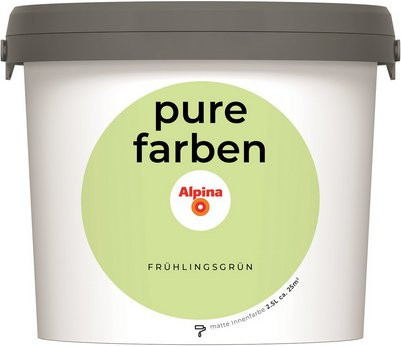 Alpina Wandfarbe Pure Farben Frühlingsgrün, matt, 2,5 l - Bild 1
