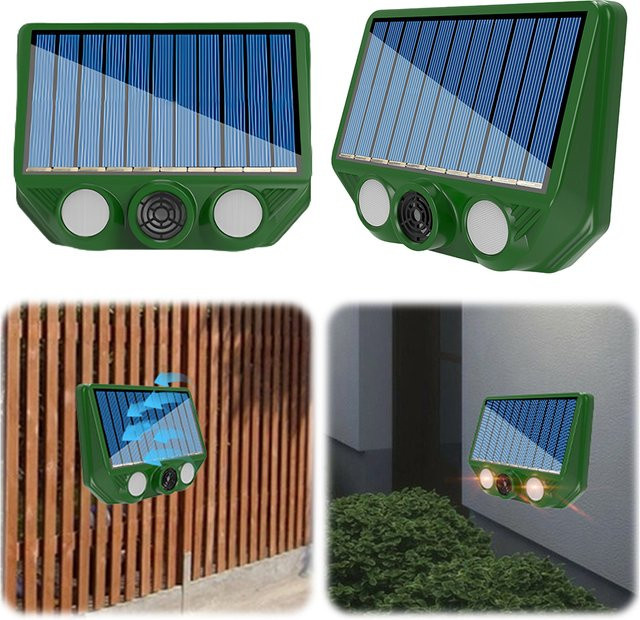 Solar-Tierabwehrgerät IP66 wasserdicht mit 500 mAh Akku in Grün für den Garten und Rasen - Bild 1
