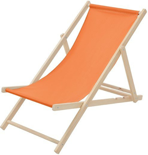 ECD Germany Liegestuhl aus Holz in Orange, klappbare Sonnenliege mit UV-beständigem Polyester Oxford-Gewebe - Bild 1