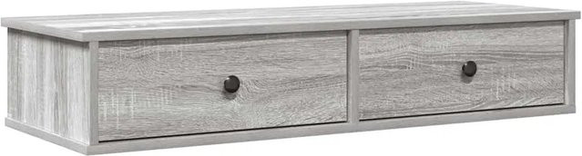 vidaXL Wandregal mit Schubladen Grau Sonoma B/H/T: 100 x 37,5 x 19 cm - Bild 1
