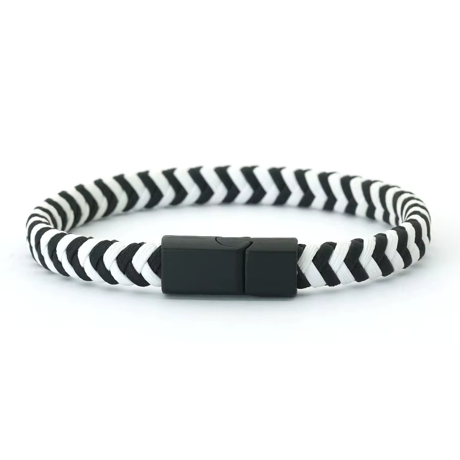 Noter Herrenarmband, geflochten, Schwarz - Bild 2
