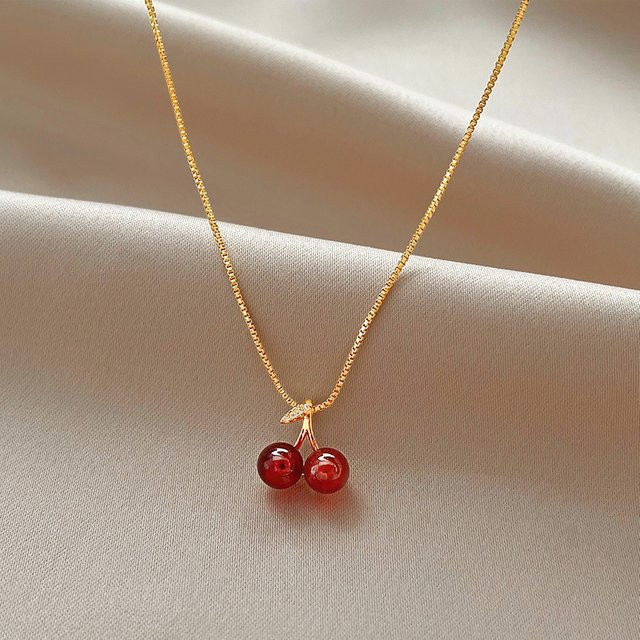 LATS Halskette, Kirsche Anhänger, Gold, Damen - Bild 1