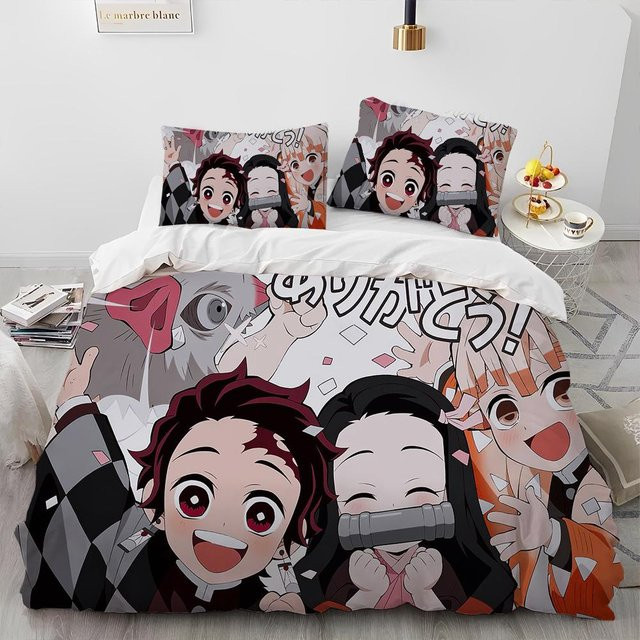 Demon Slayer Bettwäsche-Set Kamado Nezuko mit Reißverschluss, Größe: 135 x 200 cm - Bild 1