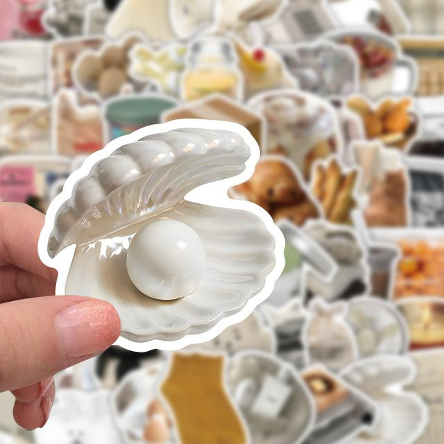 60 Stück mattierte ästhetische Aufkleber in Weiß im Muji-Stil von YourLife Store für Tagebücher und Glasbecher - Bild 1