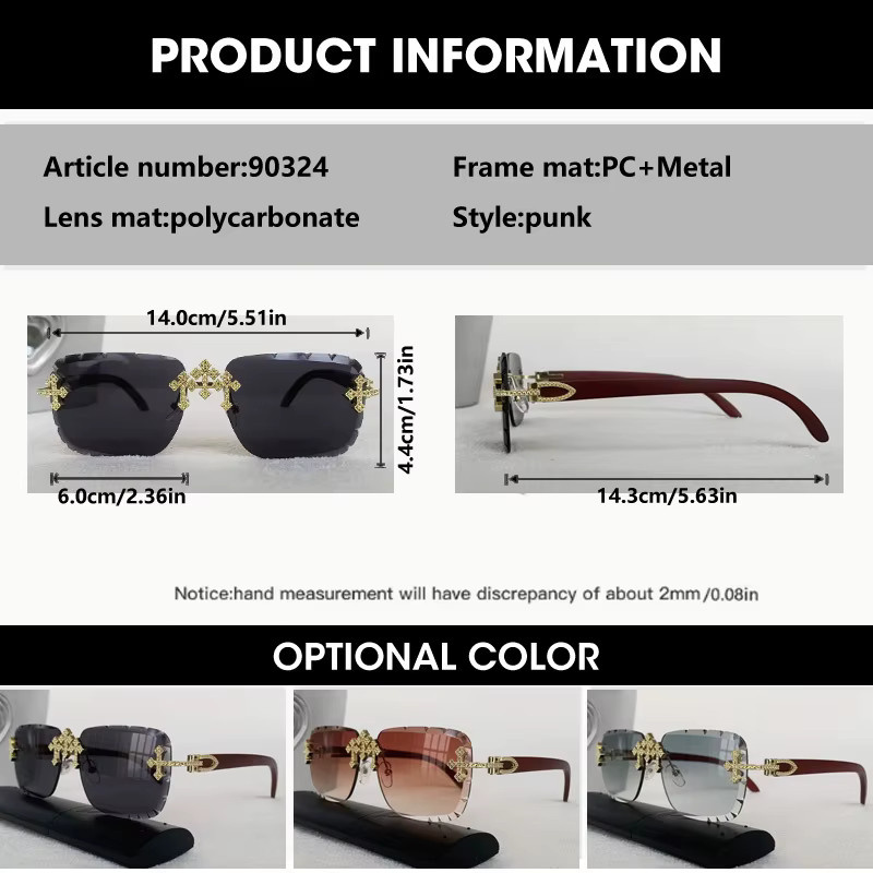 OCYCO Sonnenbrille, randlos, quadratisch, Herren - Bild 2