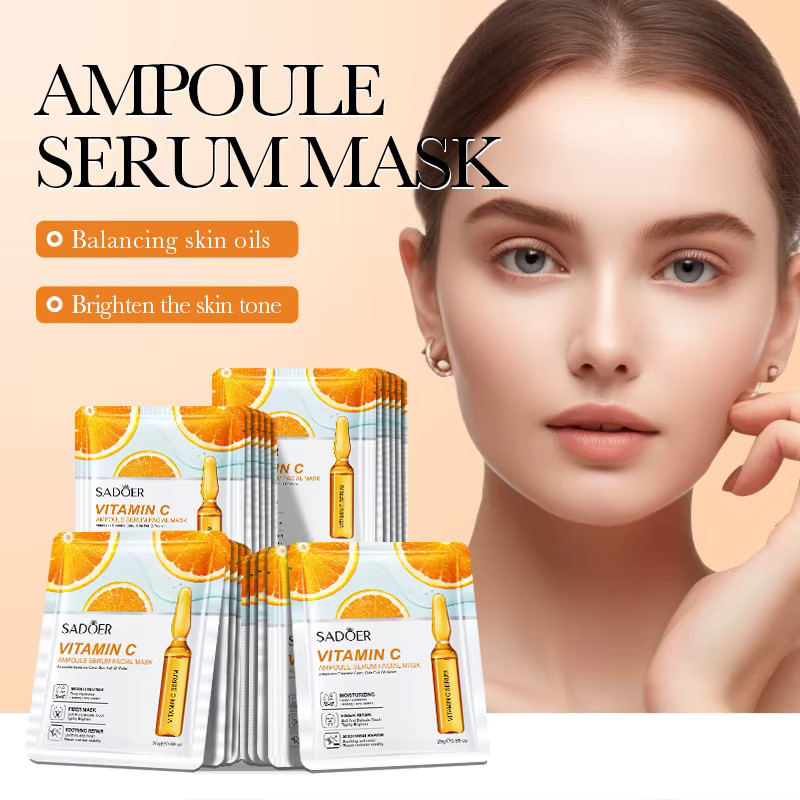 SADOER Vitamin C Hyaluronsäure Gesichtsmaske, 10/15 Stück, Unisex - Bild 2