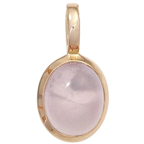 Colfem Anhänger 585 Rotgold, Rosenquarz Cabochon, oval - Bild 1