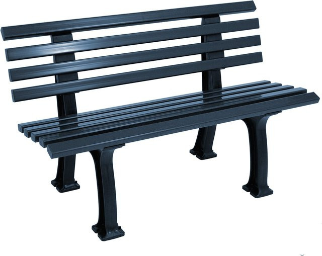 DEGAMO 2-Sitzer Gartenbank IBIZA aus Kunststoff in Blau und Schwarz - Bild 1